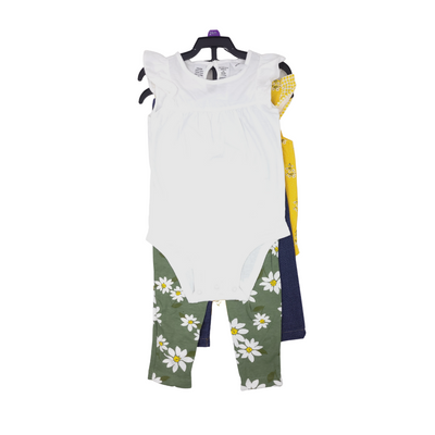 Carters Baby Girls Camo Flower 4-Piece Cotton Bodysuit & leggings Set