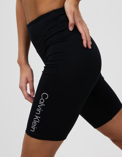 Calvin Klein Essentials Workout 9” Fitted High Rise Bike Shorts_Black/White Logo