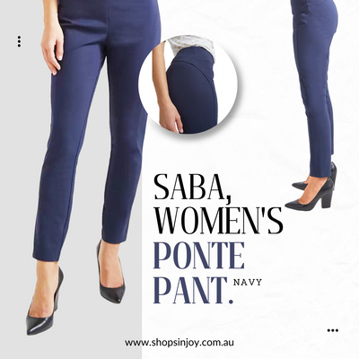 SABA Women's Ponte Pant Navy