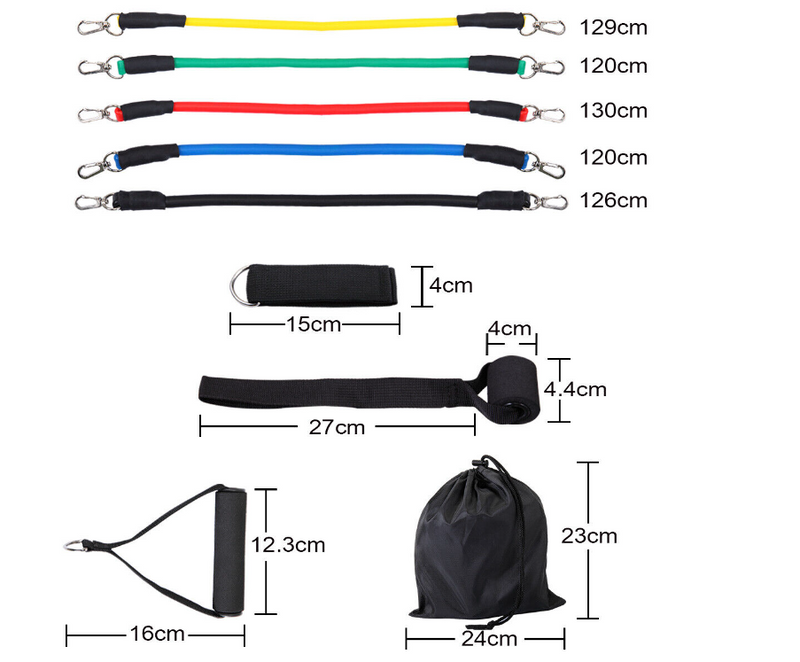 [CLEARANCE] Resistance Bands 11  Set for Exercise, Workout Bands