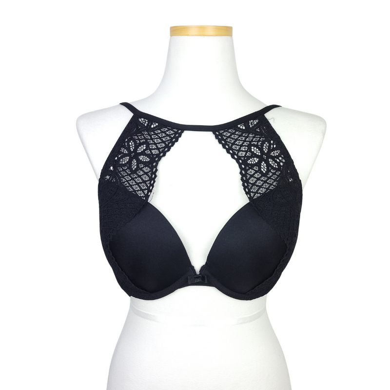 DISTRACTION GEO LACE PADDED PUSH PER CUP BRA
