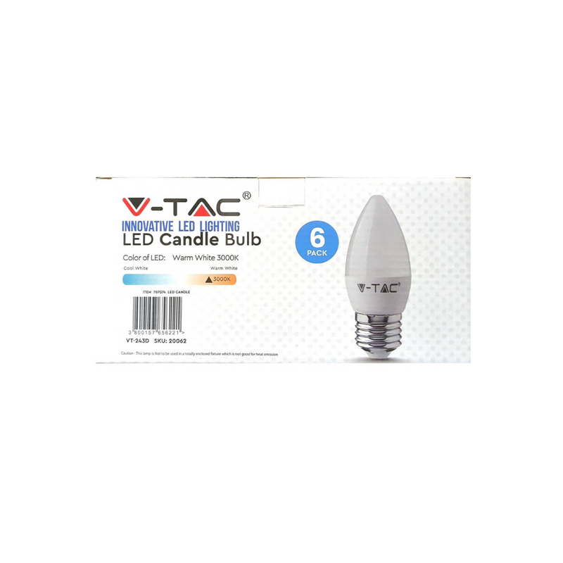 V-TAC INNOVATIVE LED LIGHTING LED CANDLE BULB 6 PACK