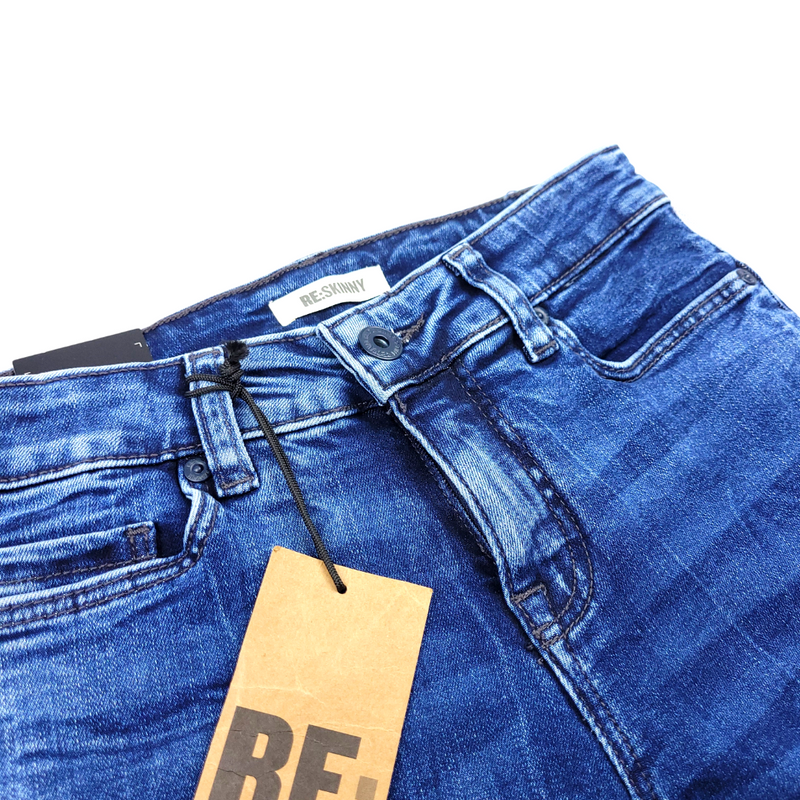 RE:F.I.T. SKINNY CROPPED STONEWASHED JEANS