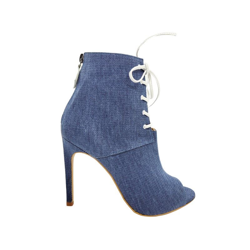 Mode Collective Race up peep toe bootie