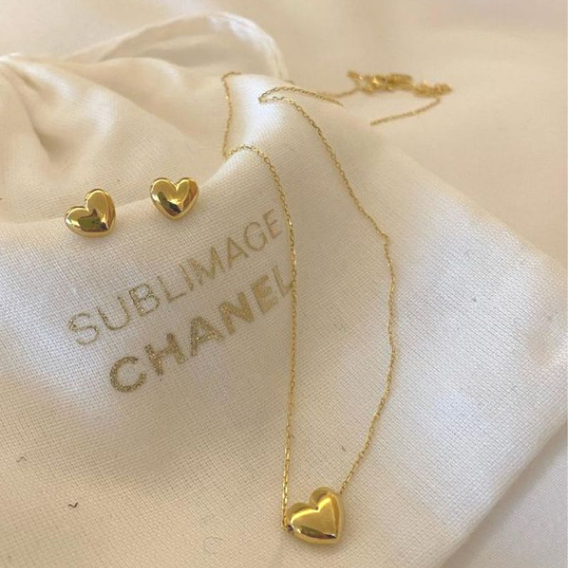 Bubble Heart Earrings/Necklace