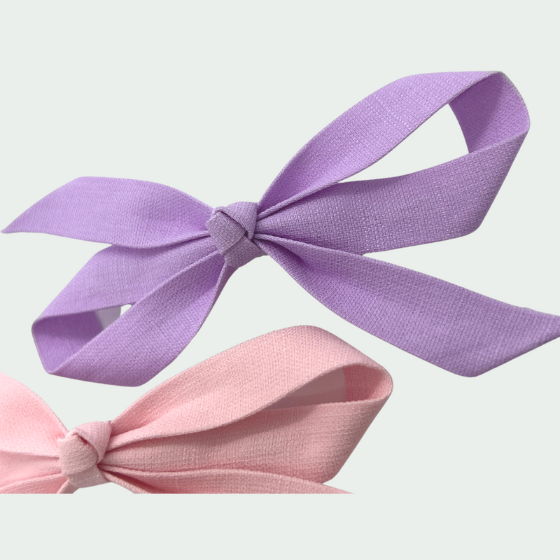 Pink & Purple Ribbon Clips