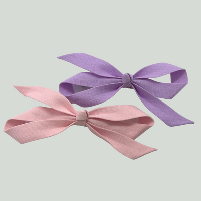 Pink & Purple Ribbon Clips