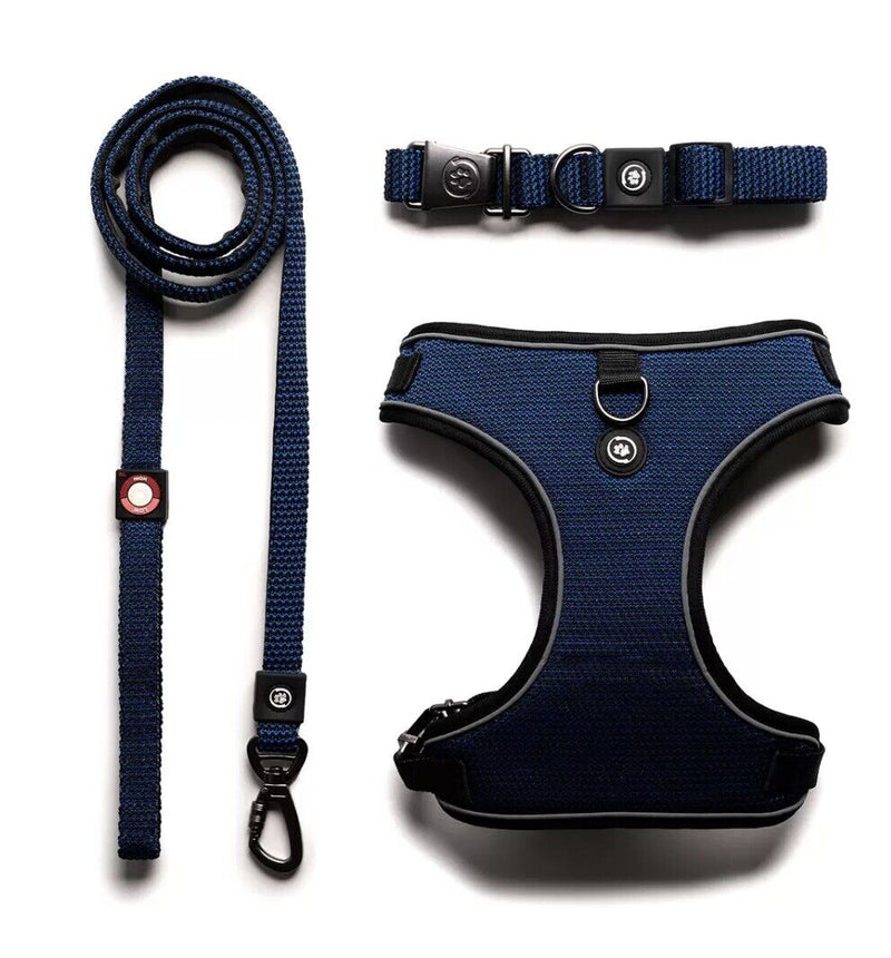 Silver Paw Dog Collar, Leash and Harness Set