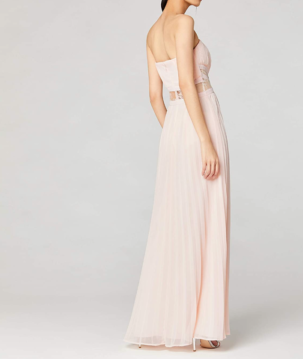 TRUTH & FABLE-SOFT PINK LACE INSERT LONG DRESS