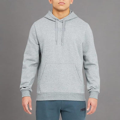 PUMA Modern Basics 22 Pullover Hoodie Men's MEDIUM Fleece GRAY Logo Sweatshirt