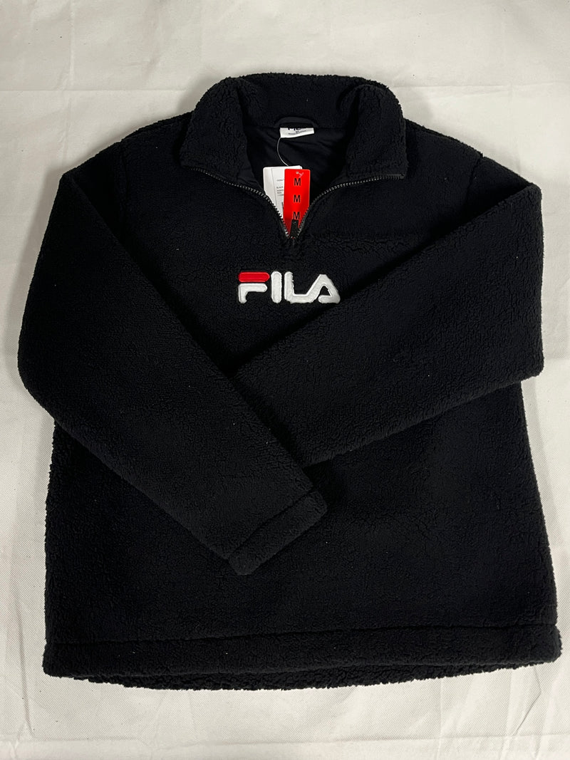 FILA FIONA TEEDY QTR ZIP, BLACK