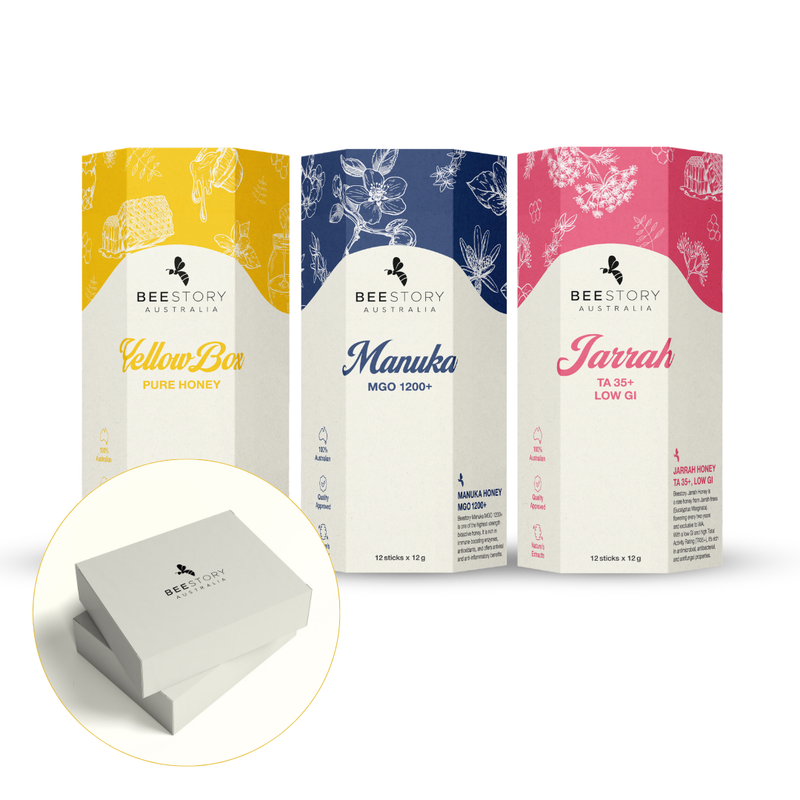 Triple Rich Selection(Manuka  1200 + Jarrah + Yellowbox)  12 sticks x 12g (3 pack set)