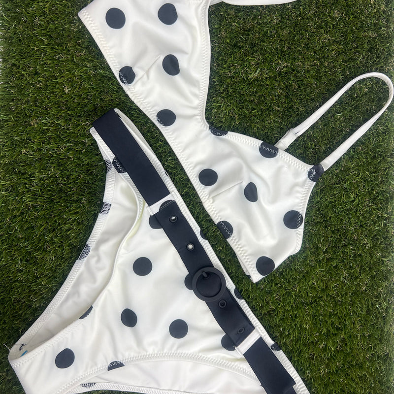 cream black dot Top & Bottom