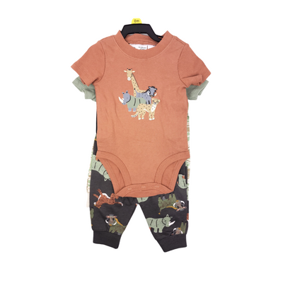 Carters Baby Boys Camo Safari 4-Piece Cotton Bodysuit & Pant Set