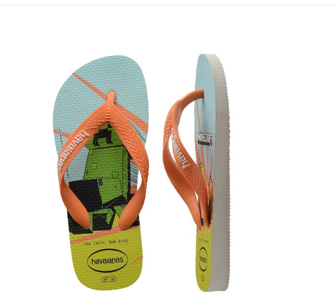 Havaianas Kids Top Minecraft -Branco/ Coral (With Box)