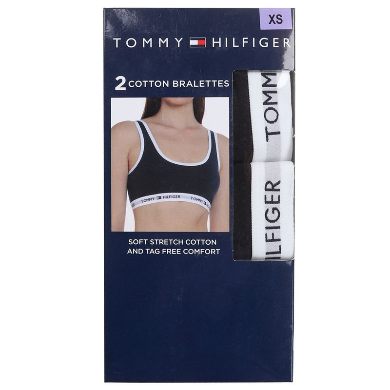 TOMMY HILFIGER Women’s 2 Cotton Lounge Scoop Back Bralette_Size XS