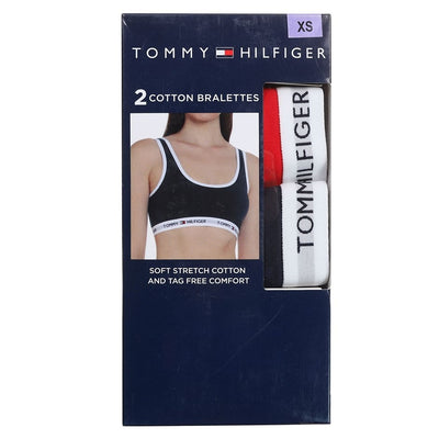 TOMMY HILFIGER Women’s 2 Cotton Lounge Scoop Back Bralette_Size XS