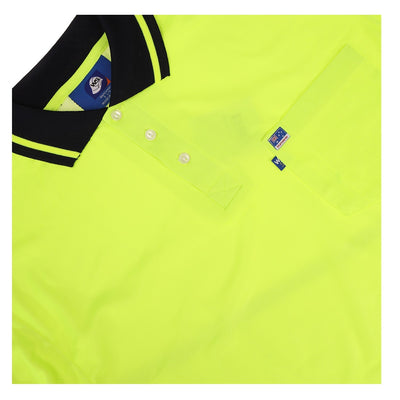 WS WORKWEAR Long Sleeve Polo Work Shirts_Lime&Navy_Small