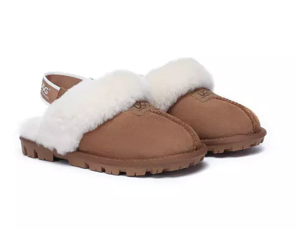 AUSTRALIAN SHEPHERD® UGG Slippers Sheepskin Wool Removable Strap Slingback Suzie