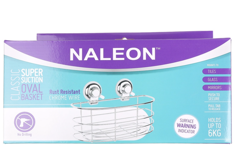 NALEON Classic Chrome Suction Oval Basket