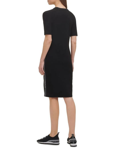 DKNY SPORT CREW NECK T-SHIRT DRESS BLACK