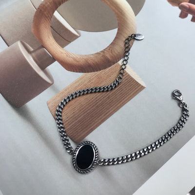 Black Oval Bracelet