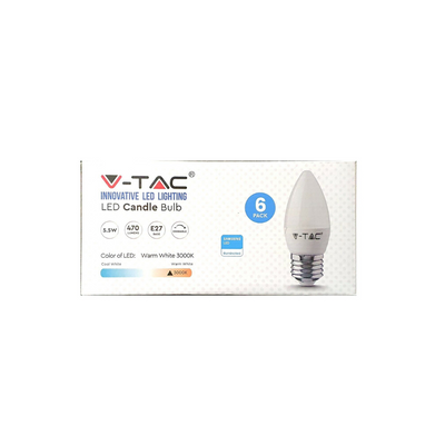 V-TAC INNOVATIVE LED LIGHTING LED CANDLE BULB 6 PACK