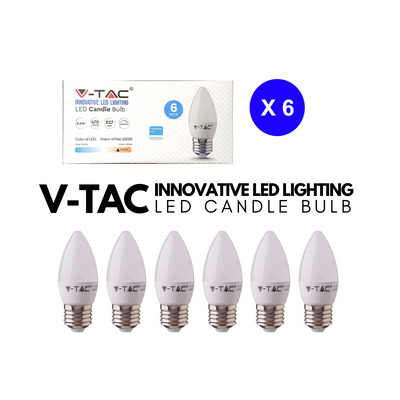 V-TAC INNOVATIVE LED LIGHTING LED CANDLE BULB 6 PACK