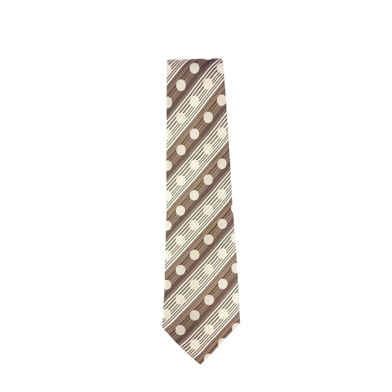 GUERRA MODA 100% SILK TIE BROWN DOTS