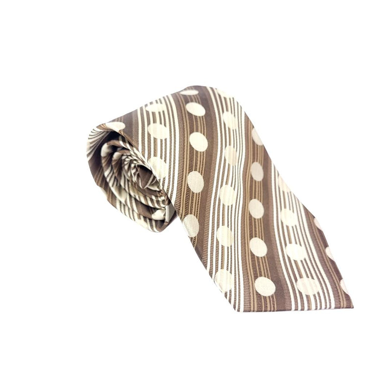 GUERRA MODA 100% SILK TIE BROWN DOTS