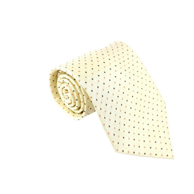 GUERRA MODA 100% SILK TIE CREAM DOTS