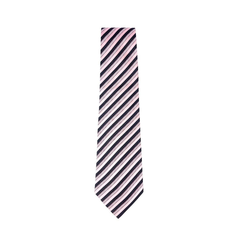 GUERRA MODA 100% SILK TIE BLACK PINK STRIPE