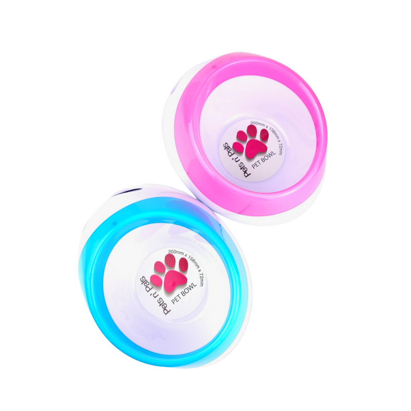 Colour assorted plastic pet bowls