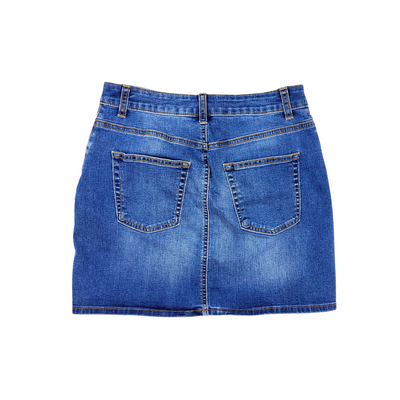 DENIM SKIRT WASHED BLUE