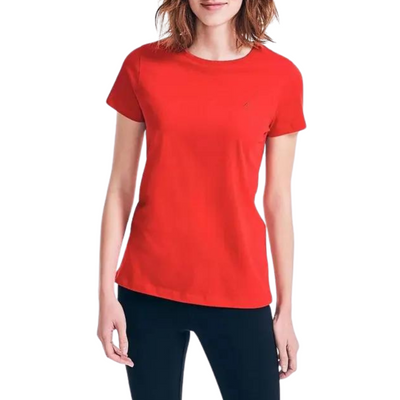 NAUTICA Women's Solid Crew Neck Tee