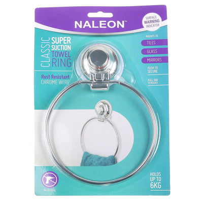 NALEON Classic Chrome Suction Towel Ring