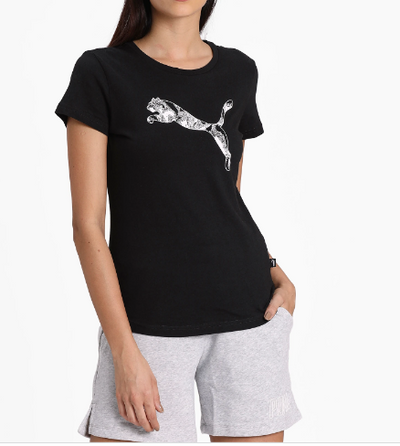 Puma Women's Graphic Ka Tee, Black Cat