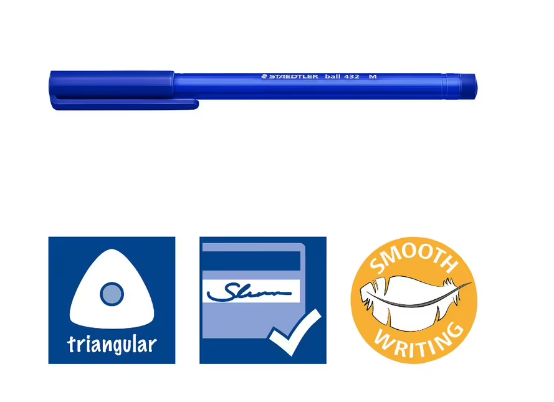 Staedtler Stick 432 Ballpoint Pens Medium Blue 10 Pack